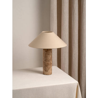 Denari - 1 light small brown marble cylinder table lamp - Default Title