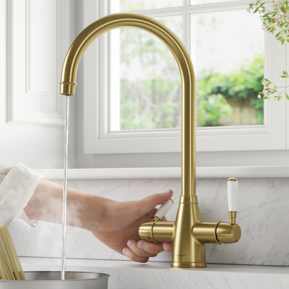 Clearwater Longdon 4-in-1 Instant Boiling Water Tap - Brushed Brass