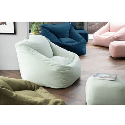 Ramona Beanbag Chair in Juniper Aquaclean Clever Chenille