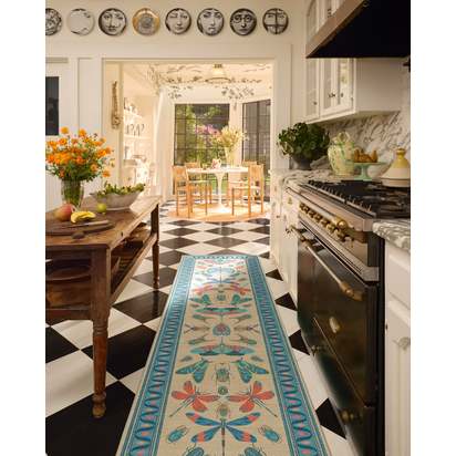 Flutterby Multicolor Flatwoven Rug by Iris Apfel - 90 x 150 cm - Rug + Pad System