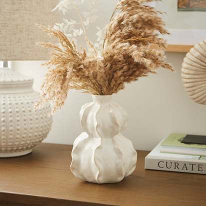 Oceanscape Organic Curved Ceramic Vase