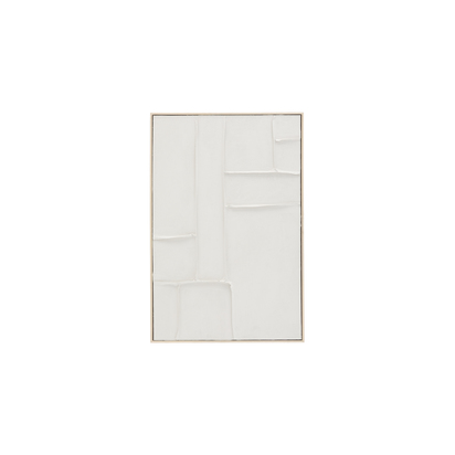 Klis white linen picture with geometric shapes, 60 x 90 cm