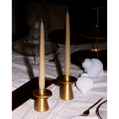 Aiko large gold-coloured aluminium candle holder