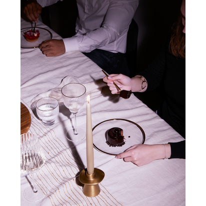 Aiko small gold-coloured aluminium candle holder