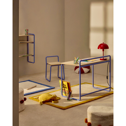 Odet white and red, round cotton cushion, Ã˜ 45 cm