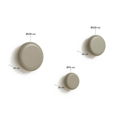 Nadue set of 3 solid beech wood wall hooks with a grey finish