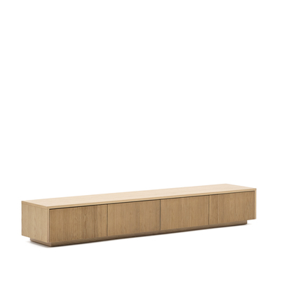 Helvine TV stand with 4 drawers in oak veneer, 200 x 30 cm FSC 100%