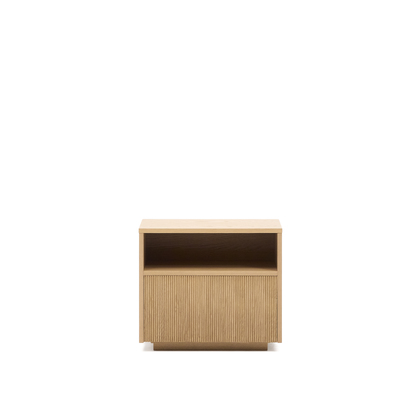 Helvine bedside table with 1 drawer in oak veneer, 60 x 52 cm FSC 100%