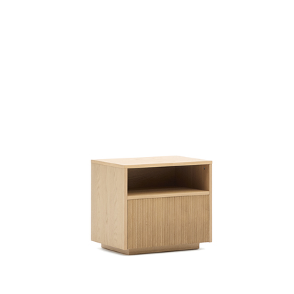 Helvine bedside table with 1 drawer in oak veneer, 60 x 52 cm FSC 100%