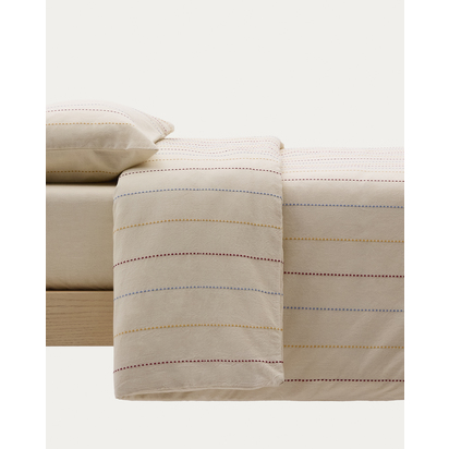 Indani bed set duvet cover, pillowcase, bottom sheet 100% organic cotton stripes for 90 cm
