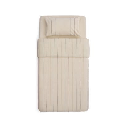 Indani bed set duvet cover, pillowcase, bottom sheet 100% organic cotton stripes for 90 cm