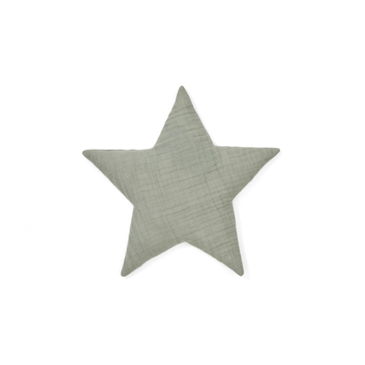 Laily star-shaped, green cushion made of 100% organic cotton, 30 x 30 cm
