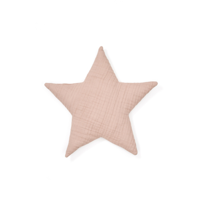 Laily star-shaped, pink cushion made of 100% organic cotton, 30 x 30 cm