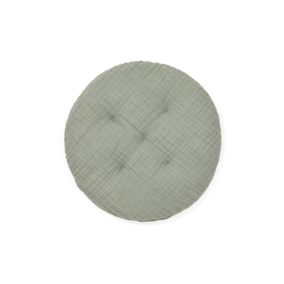 Laily green cushion made of 100% organic cotton, Ã˜30 cm