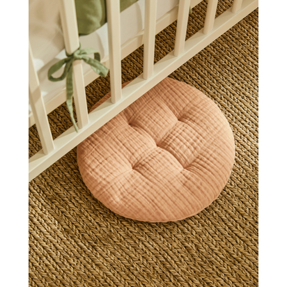 Laily pink cushion made of 100% organic cotton, Ã˜30 cm