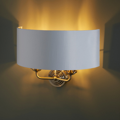 Highclere 2 Wall Light Antique Brass