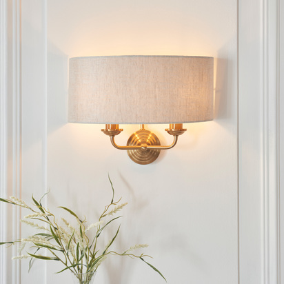 Bourton 2 Wall Light Vintage Brass