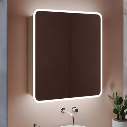 Harbour Design LED Mirrored Cabinet with Demister Pad & Shaver Socket - 600 x 700mm