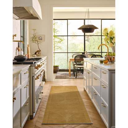 Ayla Gold Flatwoven Rug by Architectural Digest - 200 x 290 cm - Rug + Pad System