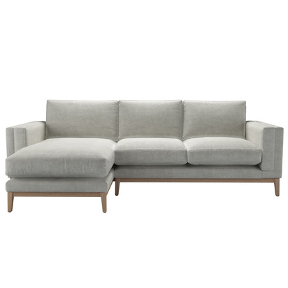 Costello LHF Chaise Sofa in Fog Aquaclean Clever Chenille