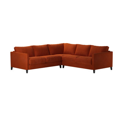 Izzy Small Corner Sofa in Brick Aquaclean Clever Velvet