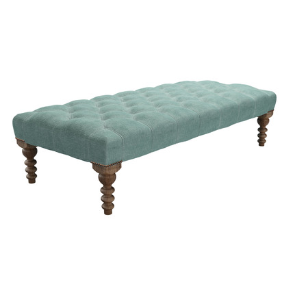 Valentin Large Rectangular Footstool in Sea Spray Aquaclean Clever Chenille