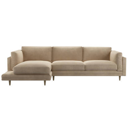 Marco LHF Chaise Sofa in Fawn Aquaclean Clever Velvet