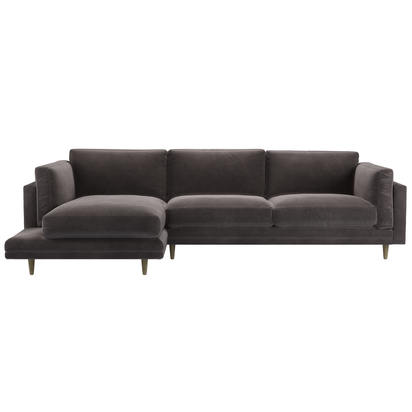 Marco LHF Chaise Sofa in Shale Aquaclean Clever Velvet