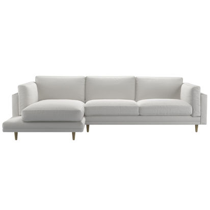 Marco LHF Chaise Sofa in Alabaster Brushed Linen Cotton