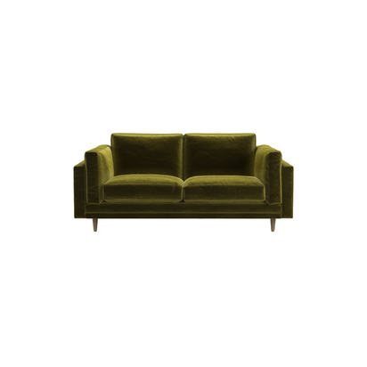 Marco 2 Seat Sofa in Olive Cotton Matt Velvet