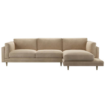 Marco RHF Chaise Sofa in Fawn Aquaclean Clever Velvet