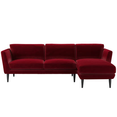 Holly Medium RHF Chaise Sofa in Malbec Cotton Matt Velvet