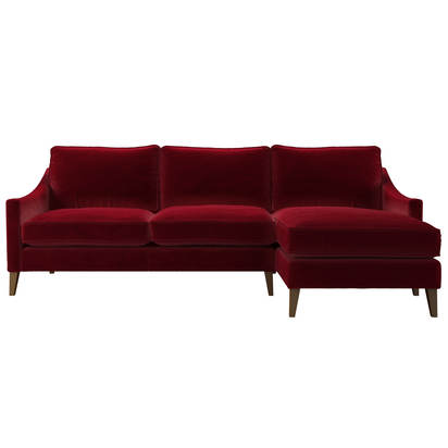 Iggy Medium RHF Chaise Sofa in Malbec Cotton Matt Velvet