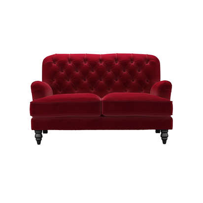 Snowdrop Button Back 2 Seat Sofa (breaks down) in Malbec Cotton Matt Velvet