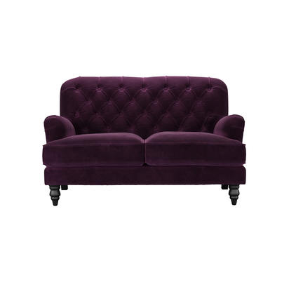 Snowdrop Button Back 2 Seat Sofa (breaks down) in Damson Smart Velvet