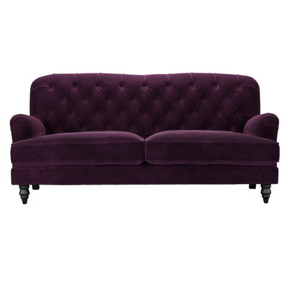 Snowdrop Button Back 3 Seat Sofa in Damson Smart Velvet