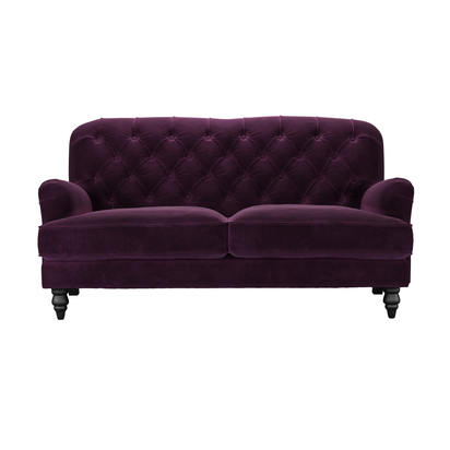 Snowdrop Button Back 2.5 Seat Sofa (breaks down) in Damson Smart Velvet