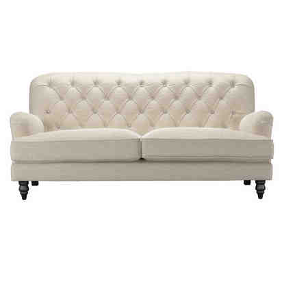 Snowdrop Button Back 3 Seat Sofa (breaks down) in Jasmine Silky Jacquard Weave