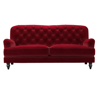 Snowdrop Button Back 3 Seat Sofa (breaks down) in Malbec Cotton Matt Velvet