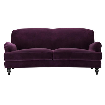 Snowdrop 3 Seat Sofa (breaks down) in Damson Smart Velvet