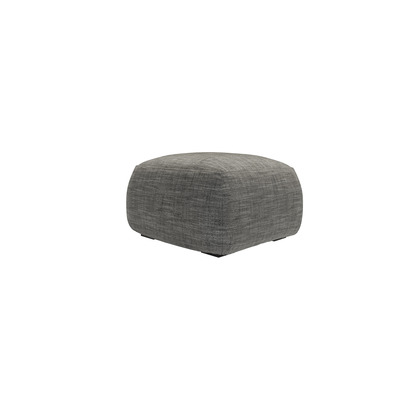 Carmel Small Square Footstool in Liquorice Baylee Multi-Tone Viscose Linen