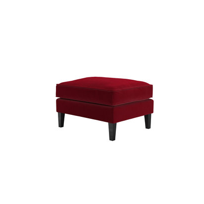 Iggy Medium Rectangular Footstool in Malbec Cotton Matt Velvet