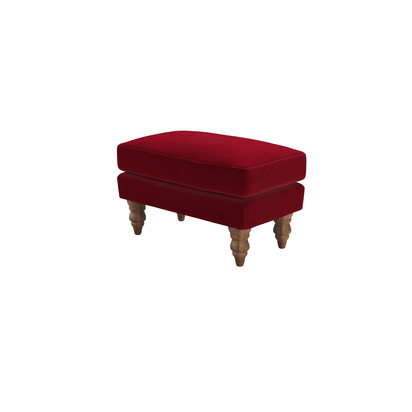 Isla Small Rectangular Footstool in Malbec Cotton Matt Velvet