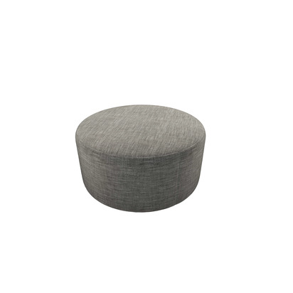 Luna Large Round Footstool in Liquorice Baylee Multi-Tone Viscose Linen