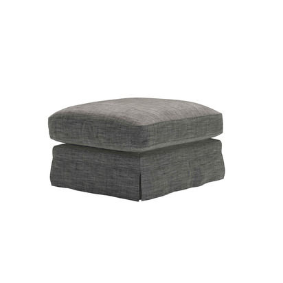 Otto Large Rectangular Footstool in Liquorice Baylee Multi-Tone Viscose Linen
