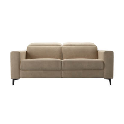 Ezra 2 Seat Recliner Sofa in Fawn Aquaclean Clever Velvet