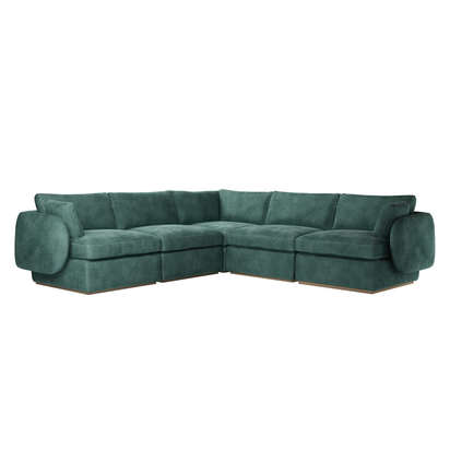 Ren Medium Corner Sofa in Peacock Aquaclean Clever Canvas