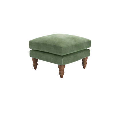 Isla Small Square Footstool in Lilypad Aquaclean Clever Canvas