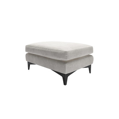 Lars Medium Rectangular Footstool in Polar Aquaclean Clever Canvas