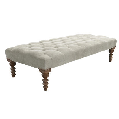 Valentin Large Rectangular Footstool in Sand Aquaclean Clever Canvas